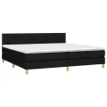 cadre de lit avec matelas Noir 200x200 cm Tissu