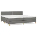 cadre de lit avec matelas Gris foncé 200x200cm Tissu
