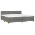 cadre de lit avec matelas Gris foncé 200x200cm Tissu