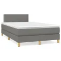 cadre de lit avec matelas Gris foncé 120x200cm Tissu