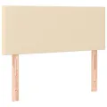 cadre de lit avec matelas Crème 100x200 cm Tissu