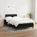 cadre de lit avec matelas Noir 120x200 cm Tissu