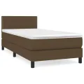 cadre de lit avec matelas Marron foncé 90x190 cm
