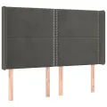 cadre de lit matelas et LED Gris foncé 140x190 cm