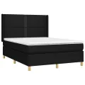 cadre de lit matelas et LED Noir 140x190 cm Tissu
