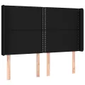 cadre de lit matelas et LED Noir 140x190 cm Tissu