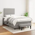 cadre de lit avec matelas Gris clair 120x200cm Tissu