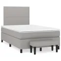cadre de lit avec matelas Gris clair 120x200cm Tissu