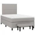 cadre de lit avec matelas Gris clair 120x200cm Tissu