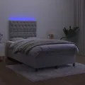 cadre de lit matelas et LED Gris clair 120x200 cm