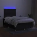 cadre de lit et matelas et LED Noir 120x200 cm Tissu