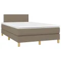 cadre de lit avec matelas LED Taupe 120x200 cm Tissu