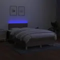 cadre de lit avec matelas LED Taupe 120x200 cm Tissu