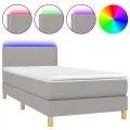 cadre de lit avec matelas et LED Gris clair 80x200cm