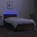 cadre de lit et matelas et LED Marron foncé 80x200cm