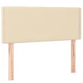 cadre de lit avec matelas LED Crème 100x200 cm Tissu