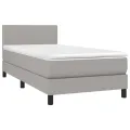 cadre de lit matelas LED Gris clair 100x200 cm Tissu