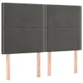cadre de lit et matelas Gris foncé 140x190cm Velours