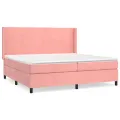 cadre de lit avec matelas Rose 200x200 cm Velours
