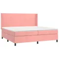 cadre de lit avec matelas Rose 200x200 cm Velours