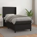 cadre de lit avec matelas Noir 80x200cm Similicuir