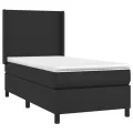 cadre de lit avec matelas Noir 80x200cm Similicuir