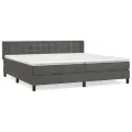cadre de lit et matelas Gris foncé 200x200cm Velours