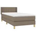 cadre de lit avec matelas Taupe 80x200 cm Tissu