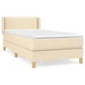 cadre de lit avec matelas Crème 100x200 cm Tissu