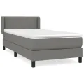 cadre de lit avec matelas Gris foncé 100x200cm Tissu