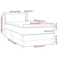 cadre de lit avec matelas Gris foncé 100x200cm Tissu