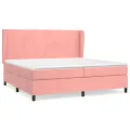 cadre de lit avec matelas Rose 200x200 cm Velours