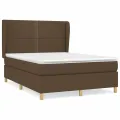 cadre de lit avec matelas Marron foncé 140x200 cm