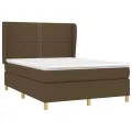 cadre de lit avec matelas Marron foncé 140x200 cm