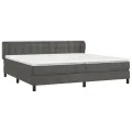 cadre de lit et matelas Gris foncé 200x200cm Velours