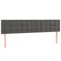 cadre de lit et matelas Gris foncé 200x200cm Velours