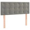 cadre de lit et matelas Gris clair 80x200 cm Velours