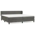 cadre de lit et matelas Gris foncé 200x200cm Velours