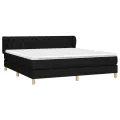 cadre de lit avec matelas Noir 180x200 cm Tissu