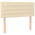 cadre de lit et matelas Crème 90x190 cm Tissu