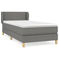 cadre de lit avec matelas Gris foncé 100x200cm Tissu