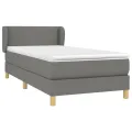 cadre de lit avec matelas Gris foncé 100x200cm Tissu