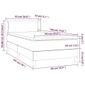 cadre de lit et matelas Crème 90x190 cm Tissu