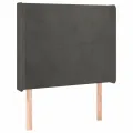 Tête de lit à LED Gris foncé 103x16x118/128 cm Velours