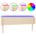 Tête de lit à LED Crème 183x16x78/88 cm Tissu