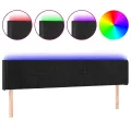 Tête de lit à LED Noir 163x16x78/88 cm Velours