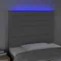 Tête de lit à LED Gris clair 80x5x118/128 cm Tissu
