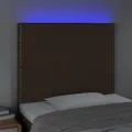Tête de lit à LED Marron foncé 80x5x118/128 cm Tissu