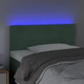 Tête de lit à LED Vert foncé 100x5x78/88 cm Velours