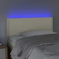 Tête de lit à LED Crème 100x5x78/88 cm Similicuir